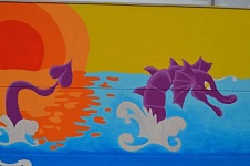 Detalle do mural de Rachele Cavallo
