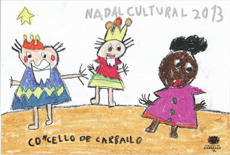 Dibujo escogido para la postal de Navidad del Ayuntamiento, del nio Alberto Calleja